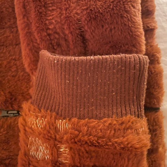 Anthropologie Rust Brown Sherpa Bomber Jacket - size Small - Picture 12 of 13
